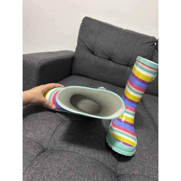 Rain Boots  Rainbow stripe size 3 George Toddler shoes Girls little girls - Picture 8 of 9